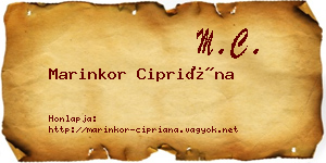 Marinkor Cipriána névjegykártya
